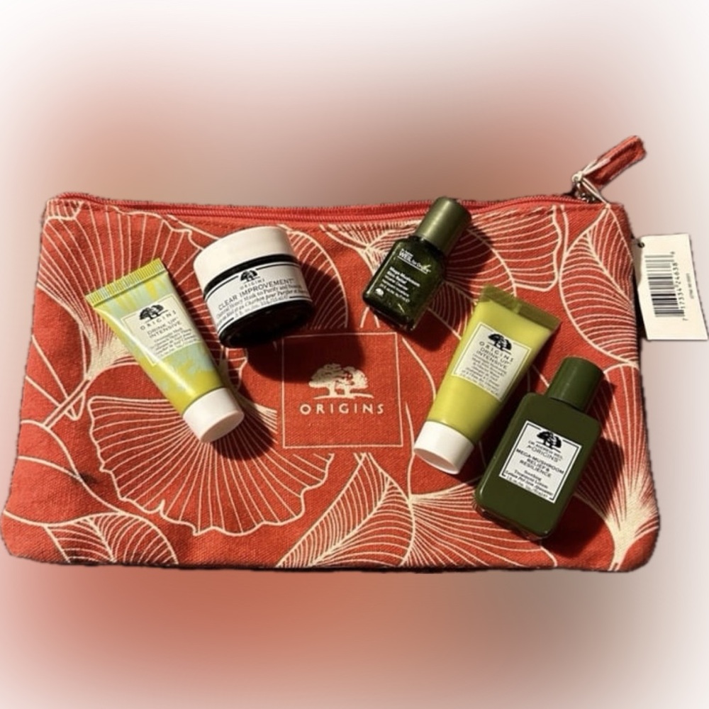 Origins Skincare Set with Floral Pouch BN